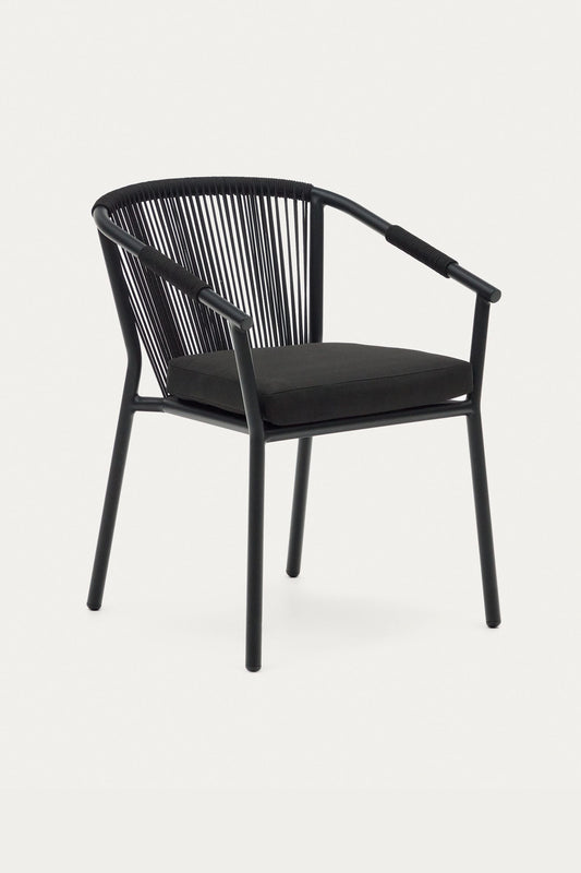 AVERY STACKABLE CHAIR IN METAL AND BLACK CORD