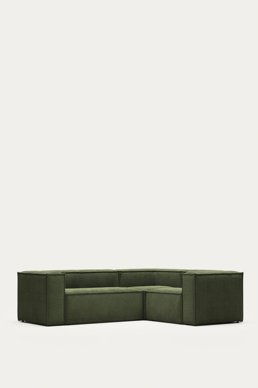 LILY 3 SEATER CORNER SOFA IN GREEN