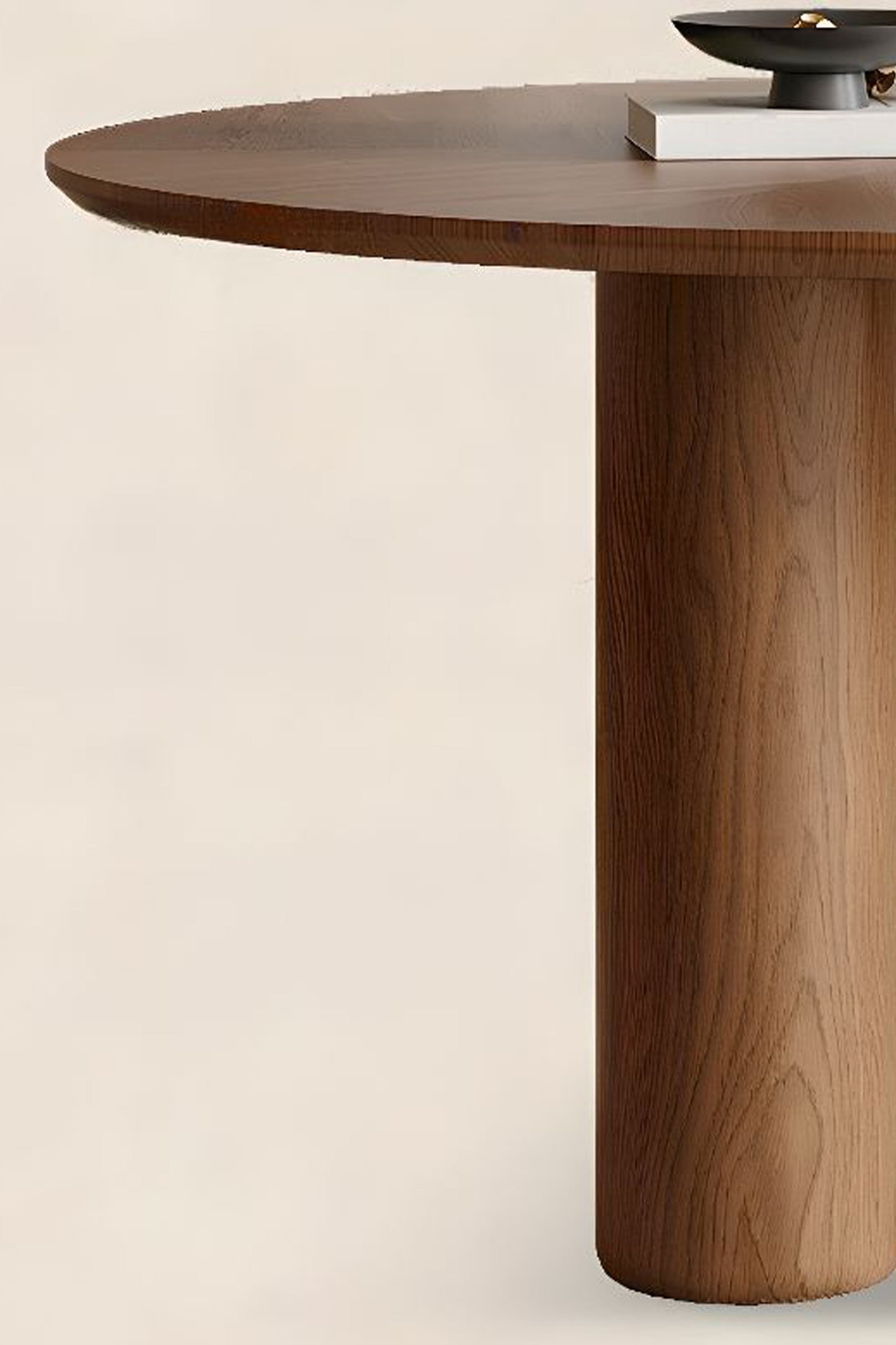LANA BROWN OAK ROUND DINING TABLE