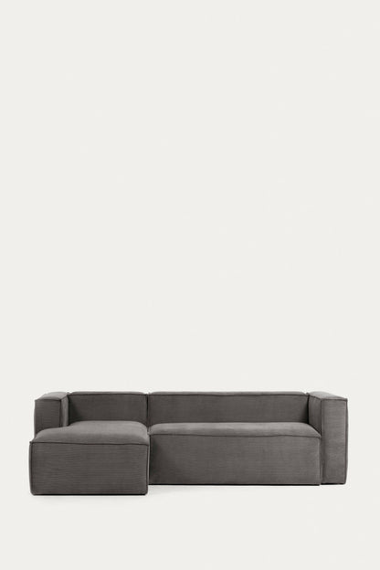 LILY 4 SEATER SOFA WITH LEFT-HAND CHAISE LONGUE IN GREY