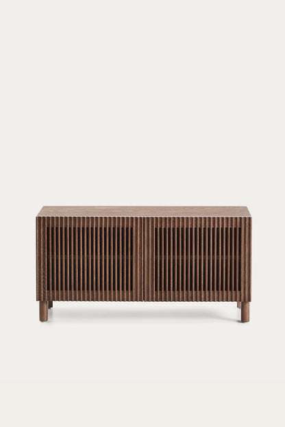 KIRA SHOE RACK IN OAK VENEER AND SOLID OAK WOOD WITH WALNUT FINISH