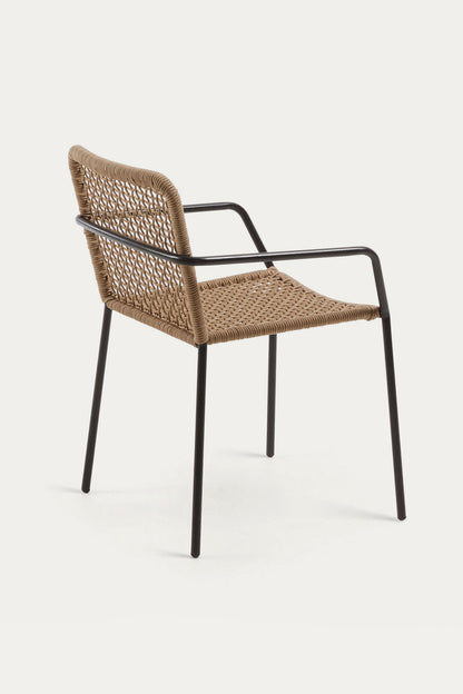 STELLA STACKABLE CHAIR IN BEIGE CORD WITH GALVANISED STEEL