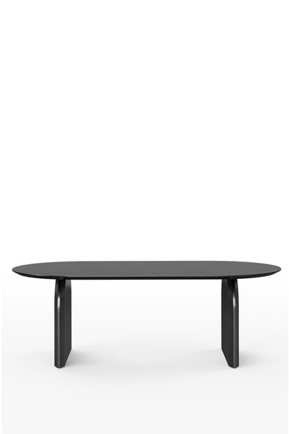 CALLA NATURAL OAK DINING TABLE IN BLACK