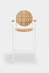 NYLA ALUMINUM AND TEAK STOOL