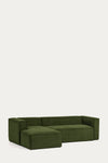 LILY 4 SEATER SOFA WITH LEFT-HAND CHAISE LONGUE IN GREEN