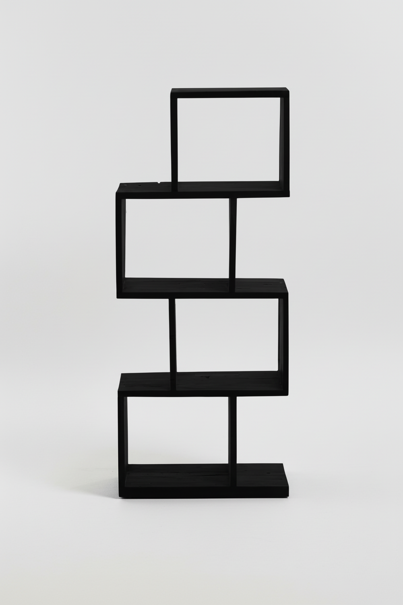 AROBA BLACK SHELVING UNIT