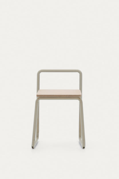 VERA ASH VENEER CHAIR WITH A BEIGE METAL STRUCTURE