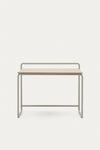 VERA ASH VENEER DESK WITH A BEIGE METAL STRUCTURE