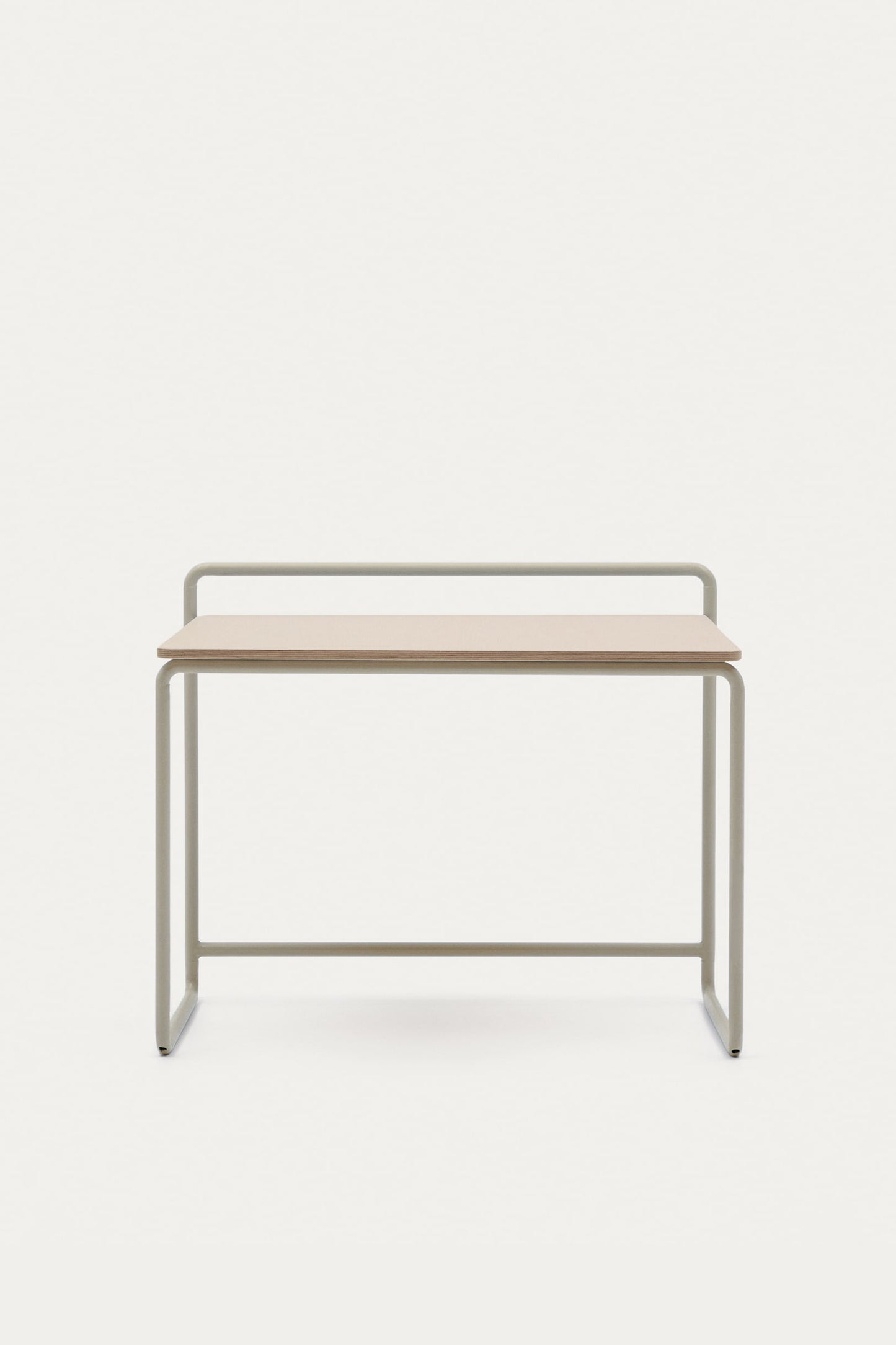 VERA ASH VENEER DESK WITH A BEIGE METAL STRUCTURE