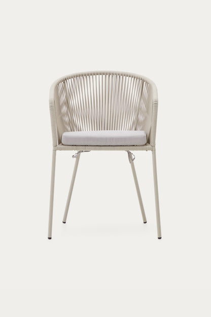 ARIANA WHITE ROPE CHAIR WITH GALVANISED STEEL LEGS