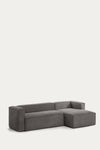 LILY 4 SEATER SOFA WITH RIGHT-HAND CHAISE LONGUE IN GREY