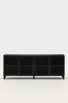 KIRA 4-DOOR SIDEBOARD IN BLACK SOLID OAK WOOD AND OAK VENEER