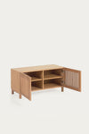 KIRA 2-DOOR SHOE RACK IN SOLID OAK WOOD AND OAK VENEER