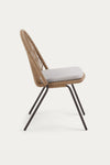 ANYA STACKABLE CHAIR IN BEIGE CORD AND GALVANISED STEEL LEGS