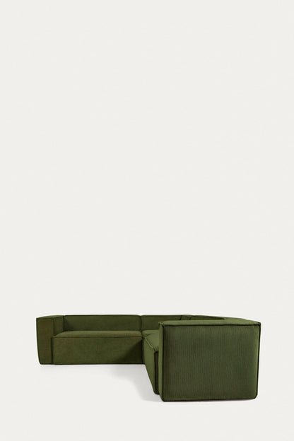 LILY 4 SEATER CORNER SOFA IN GREEN