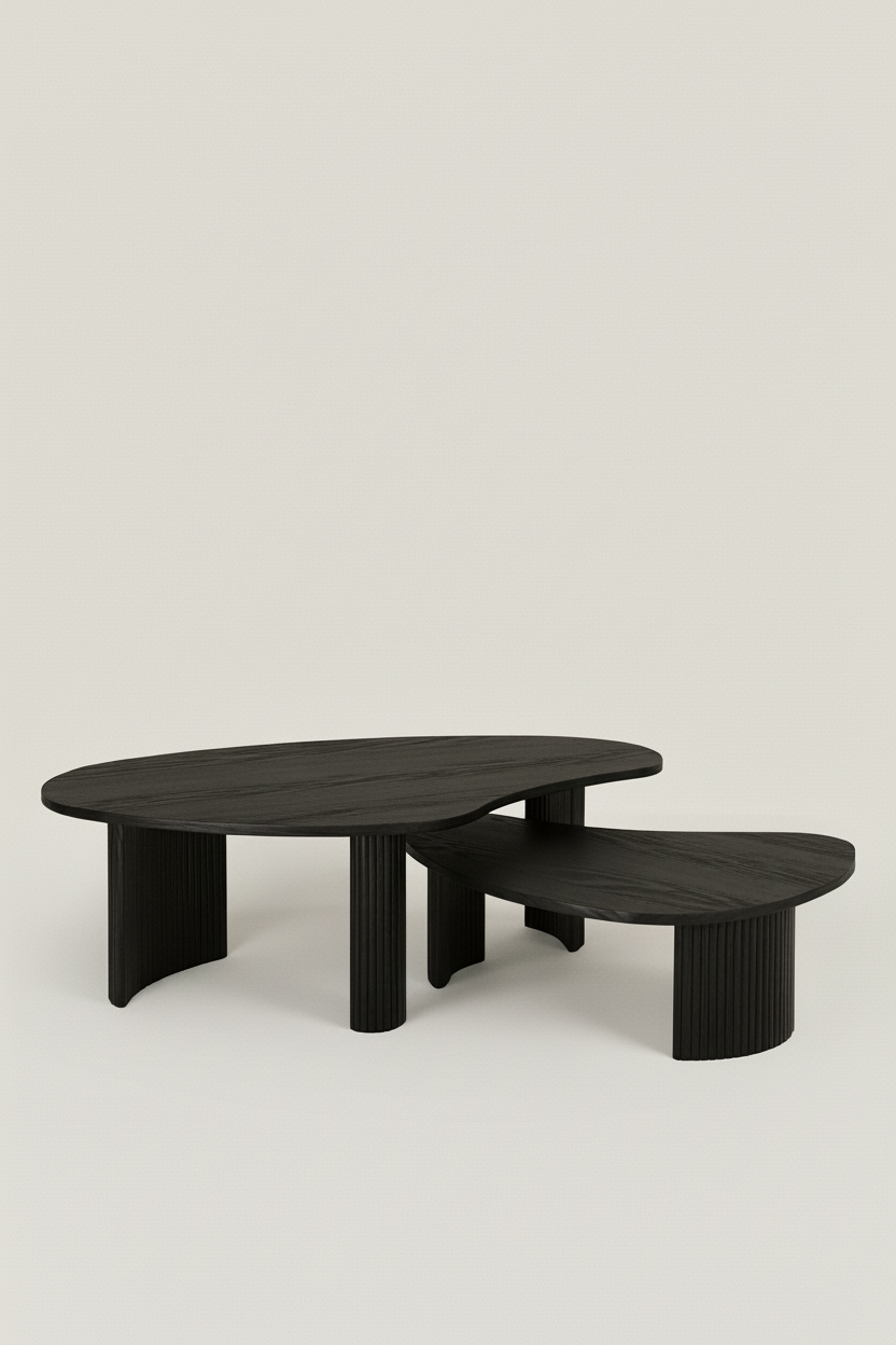 ALAIN NATURAL OAK COFFEE TABLE IN BLACK
