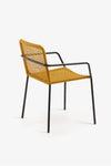 STELLA STACKABLE CHAIR IN MUSTARD CORD WITH GALVANISED STEEL