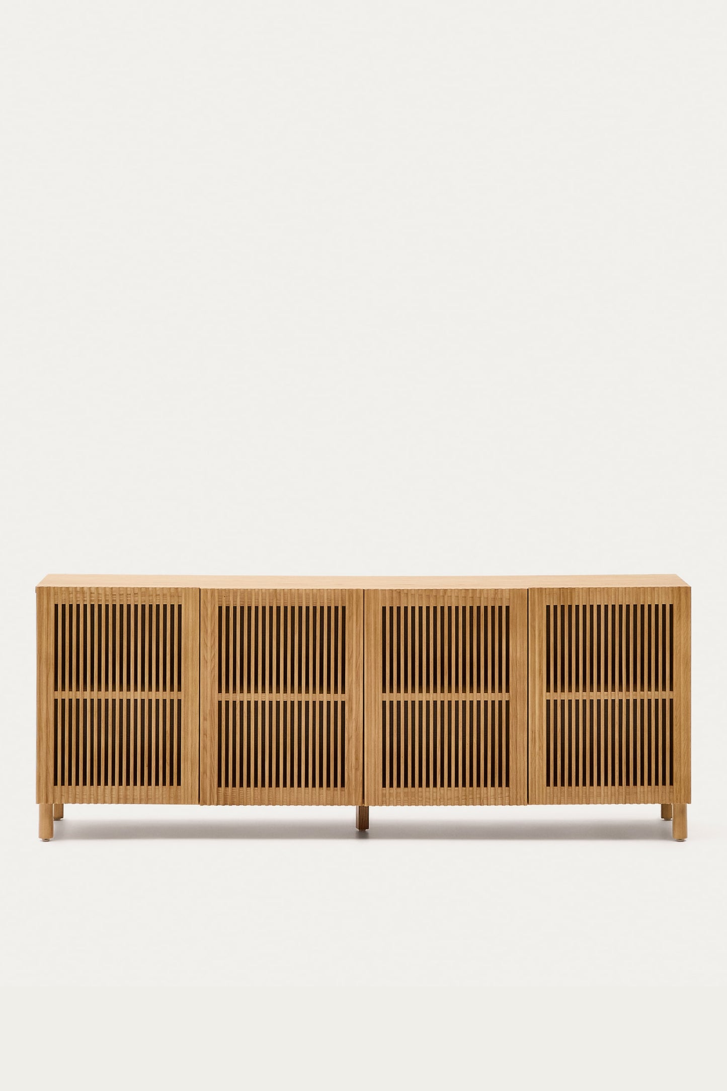 KIRA 4-DOOR SIDEBOARD IN SOLID OAK WOOD AND OAK VENEER