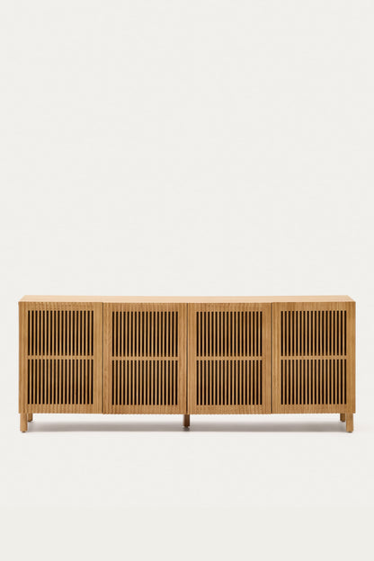 KIRA 4-DOOR SIDEBOARD IN SOLID OAK WOOD AND OAK VENEER
