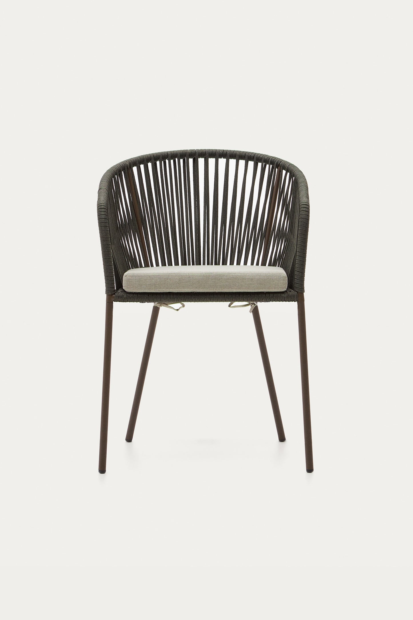 ARIANA GREEN ROPE CHAIR WITH GALVANISED STEEL LEGS