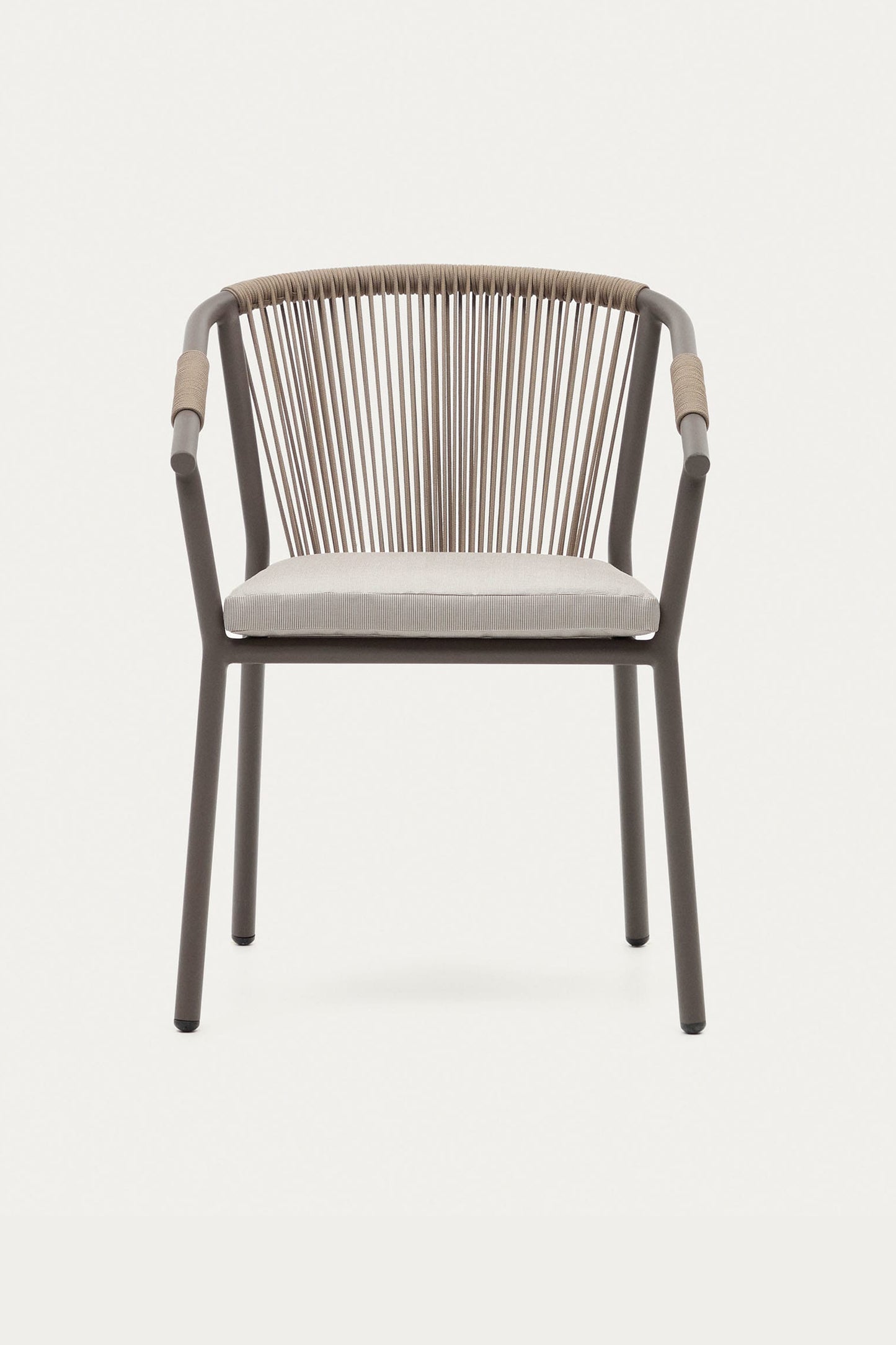 AVERY STACKABLE CHAIR IN METAL AND BROWN CORD