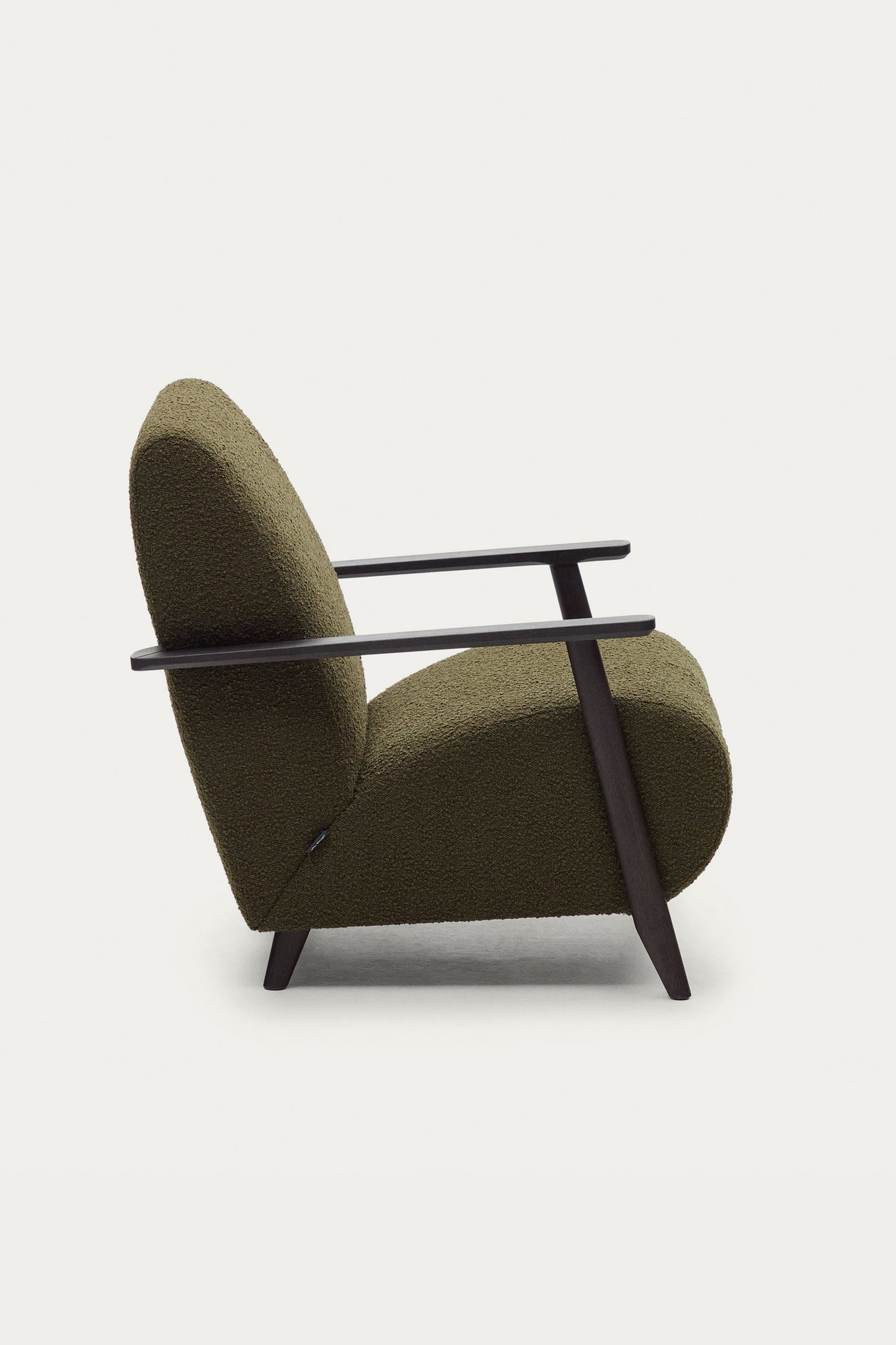 ALICICA ARMCHAIR IN Green BOUCLE AND BLACK FINISH