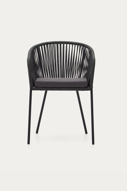 ARIANA BLACK ROPE CHAIR WITH GALVANISED STEEL LEGS