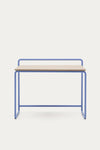 VERA ASH VENEER DESK WITH A BLUE METAL STRUCTURE