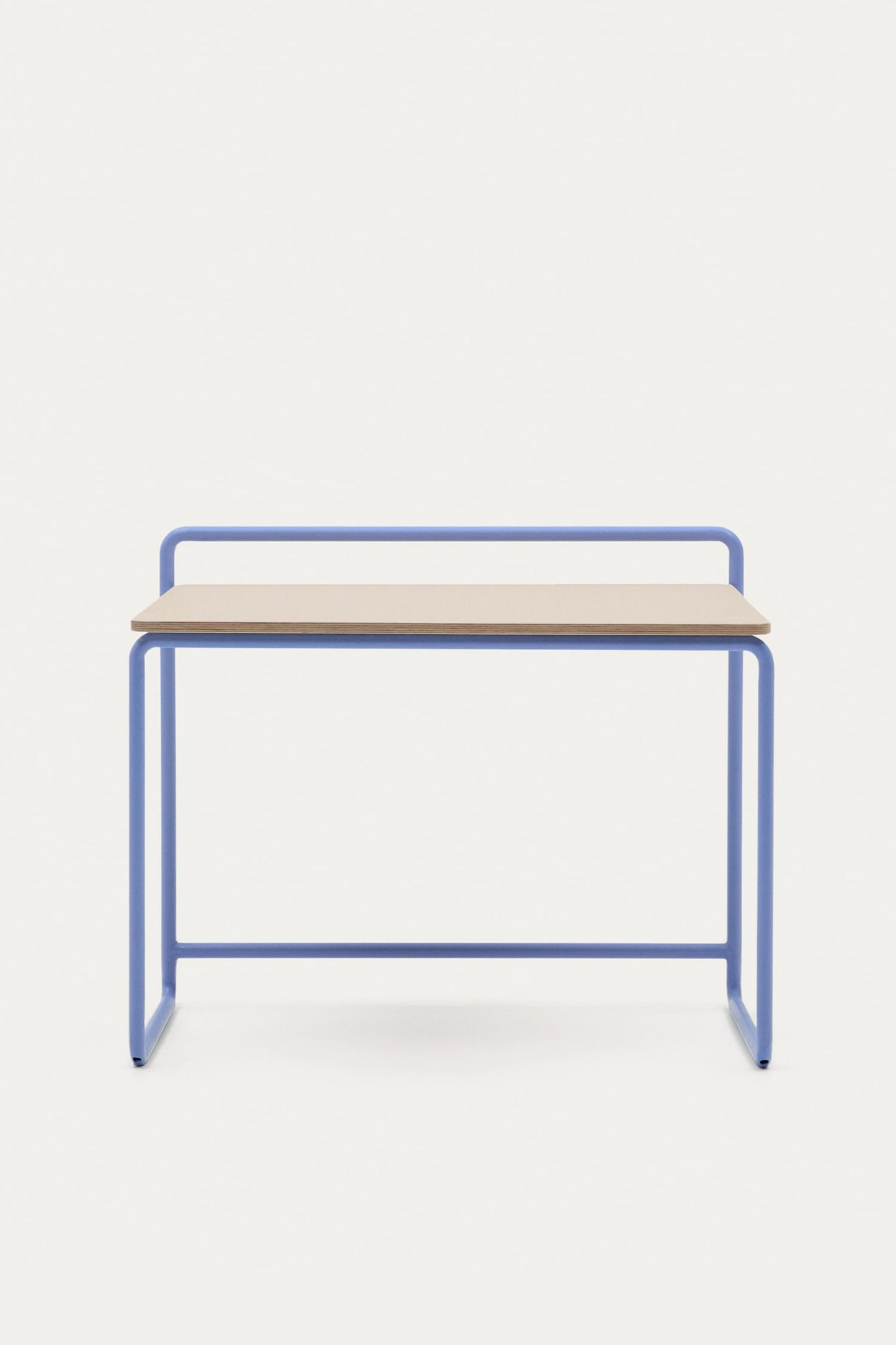 VERA ASH VENEER DESK WITH A BLUE METAL STRUCTURE