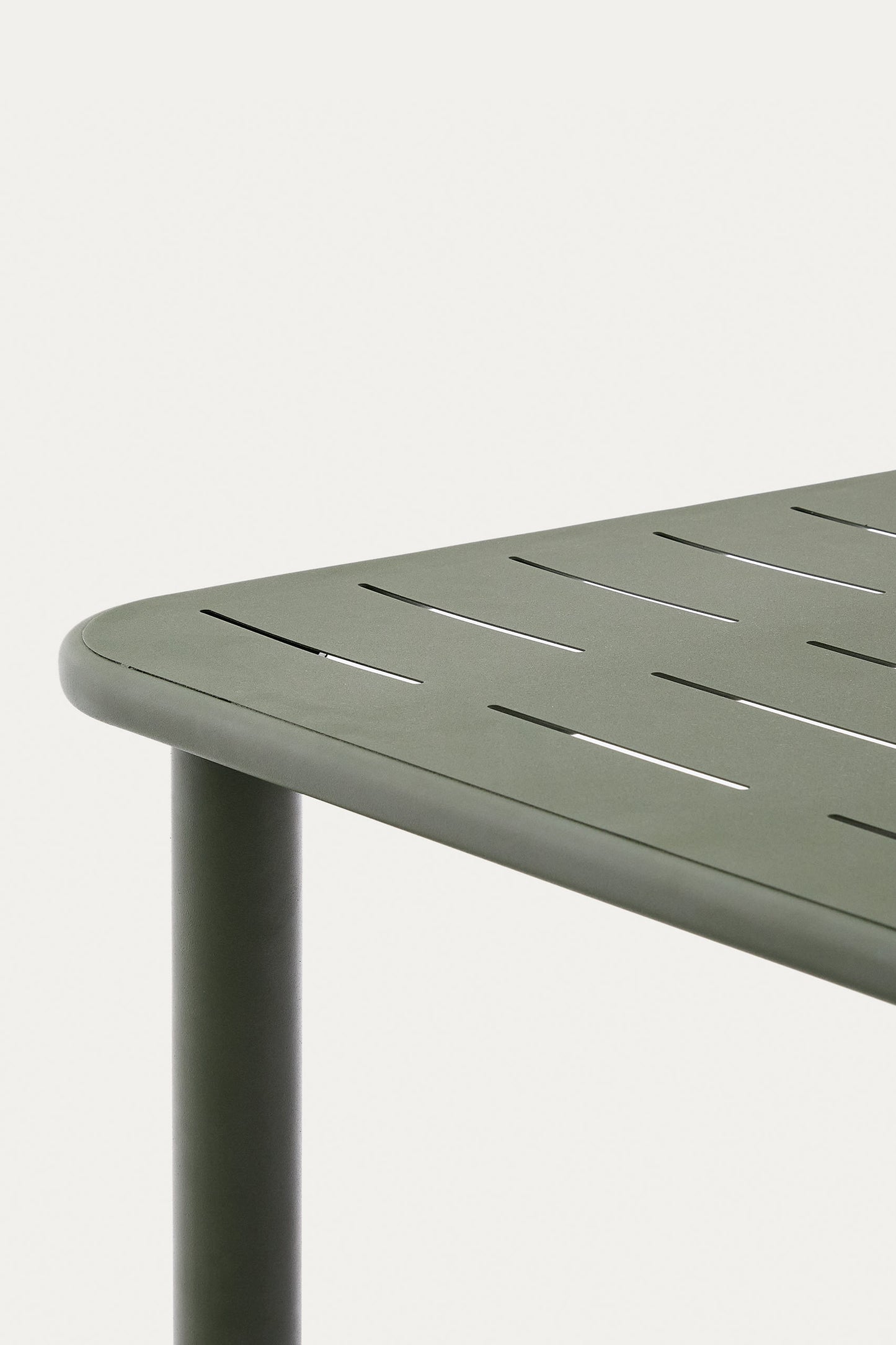GAIA OUTDOOR TABLE IN GREEN GALVANISED STEEL