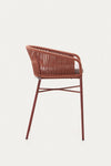 ARIANA RED ROPE STOOL WITH GALVANISED STEEL LEGS