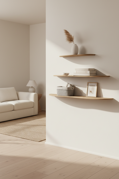 LIGHT BEIGE OAK WOOD SHELF