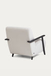 ALICICA ARMCHAIR IN WHITE BOUCLE AND BLACK FINISH