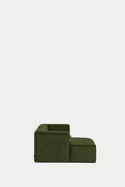 LILY 2 SEATER SOFA WITH LEFT-HAND CHAISE LONGUE IN GREEN