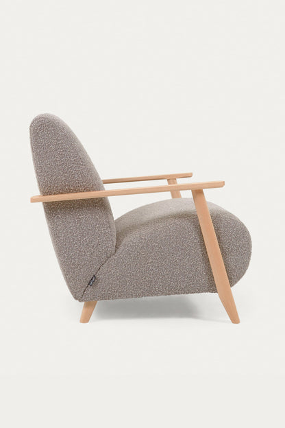 ALICICA ARMCHAIR IN LIGHT GREY BOUCLE