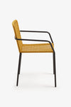 STELLA STACKABLE CHAIR IN MUSTARD CORD WITH GALVANISED STEEL