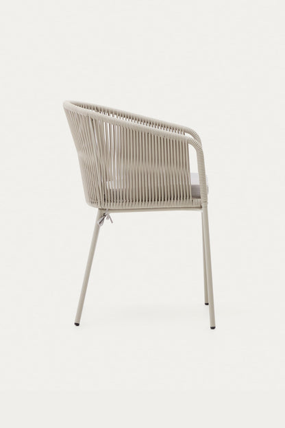 ARIANA WHITE ROPE CHAIR WITH GALVANISED STEEL LEGS