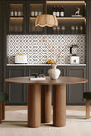 LANA BROWN OAK ROUND DINING TABLE