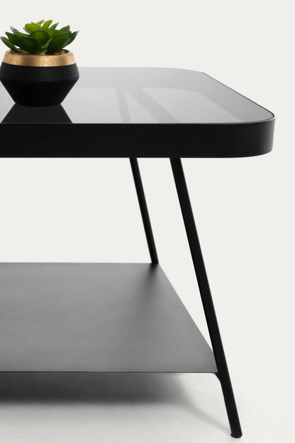 INDI BLACK GLASS COFFEE TABLE