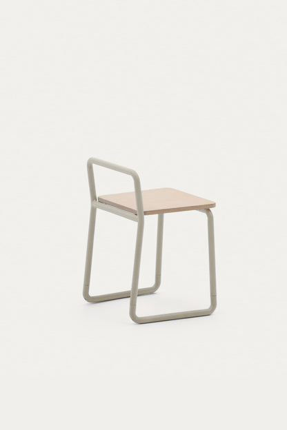 VERA ASH VENEER CHAIR WITH A BEIGE METAL STRUCTURE