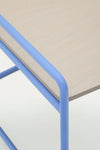 VERA ASH VENEER DESK WITH A BLUE METAL STRUCTURE