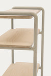 VERA ASH VENEER SHELF WITH A BEIGE METAL STRUCTURE