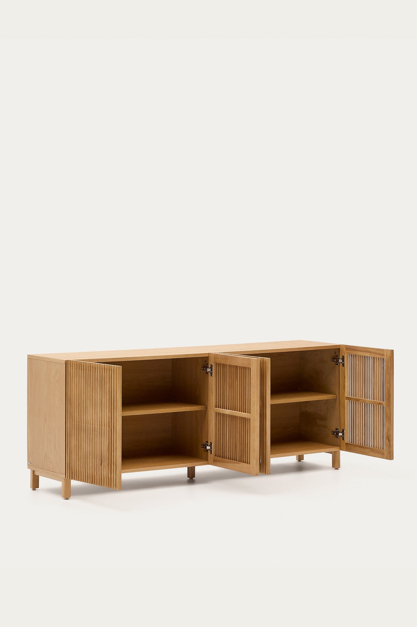 KIRA 4-DOOR SIDEBOARD IN SOLID OAK WOOD AND OAK VENEER