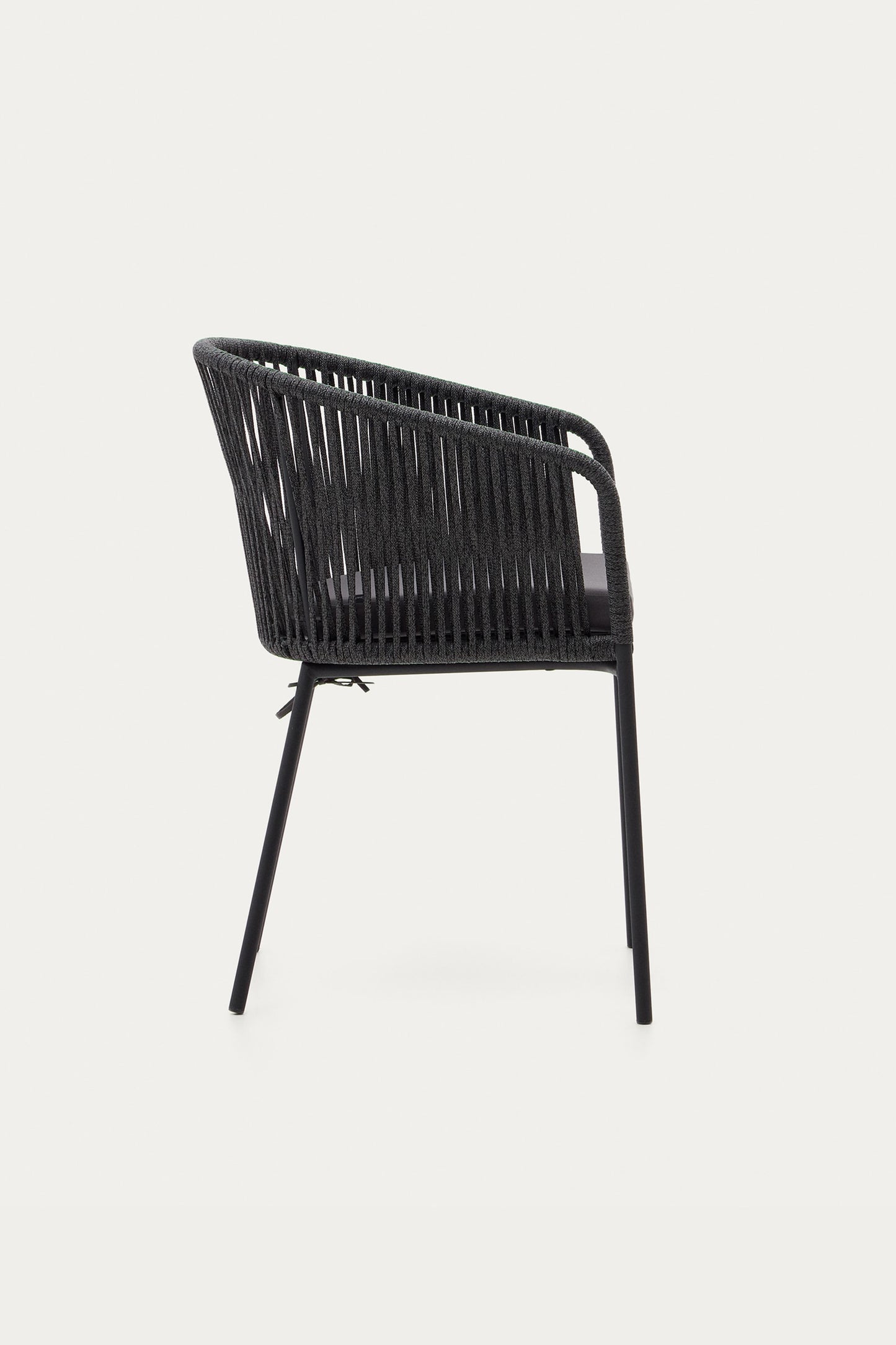 ARIANA BLACK ROPE CHAIR WITH GALVANISED STEEL LEGS