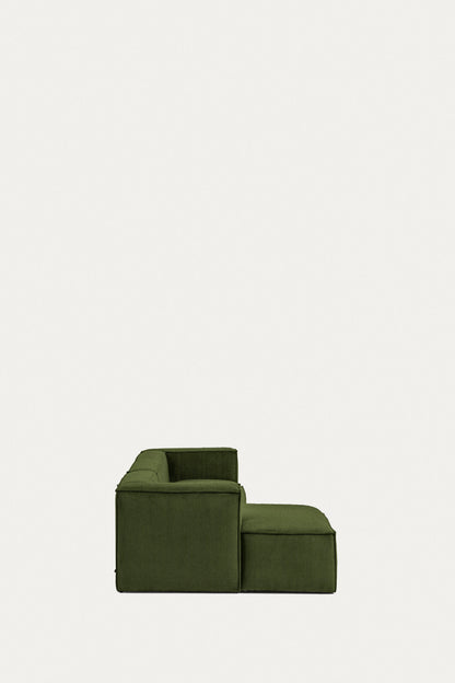 LILY 4 SEATER SOFA WITH LEFT-HAND CHAISE LONGUE IN GREEN