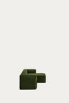 LILY 3 SEATER SOFA WITH RIGHT-HAND CHAISE LONGUE IN GREEN