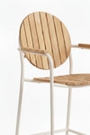 NYLA ALUMINUM AND TEAK STOOL