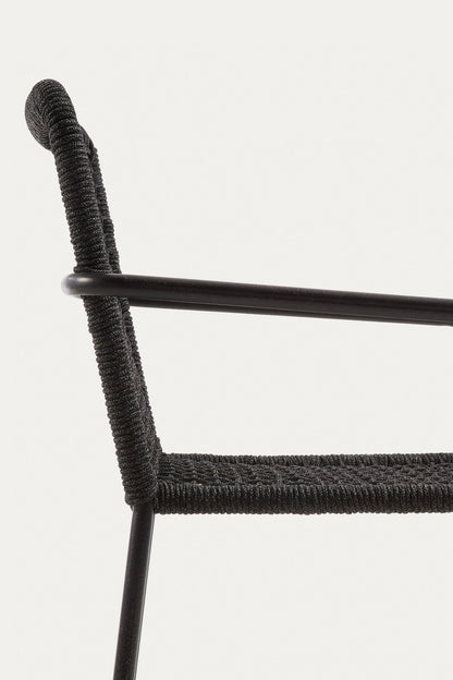 STELLA STACKABLE CHAIR IN BLACK CORD WITH GALVANISED STEEL