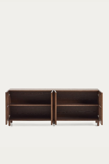 KIRA SIDEBOARD IN OAK VENEER AND SOLID OAK WOOD WITH WALNUT FINISH