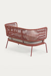 ELIZA 2 SEATER SOFA IN RED CORD WITH GALVANISED STEEL LEGS